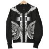 American Samoa Polynesian Men Bomber Jacket - Black Armor Tattoo - BN11