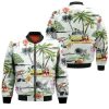 Basset Hound Hawaiian Hawaii Beach Retro 3D Bomber Jacket