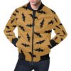 Bat Halloween Pattern Print Mens Bomber Jacket