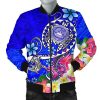 Bomber Jacket American Samoa Polynesian - Turtle Plumeria (Blue) - BN18 Bomber Jacket