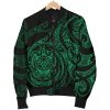Bomber Jacket Polynesian Hawaii - Green Turtle Tribal - BN12 Bomber Jacket