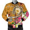 Bomber Jacketamoa Custom Personalised - Turtle Plumeria (Gold) - BN18 Bomber Jacket