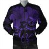 Hawaii Turtle Ohana Hibiscus Poly Bomber Jacket - Purple - AH - J4R Bomber Jacket