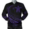 Hawaii Turtle Polynesian Menʻs Bomber Jacket - Purple - Frida Style - AH J9 Bomber Jacket