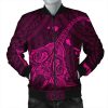 Hawaiian Map Kanaka Manta Ray Polynesian Bomber Jacket Pink - AH - J4R Bomber Jacket