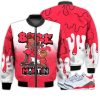Match Kicks Tees JD 3 Retro Fire Red - Martin Bebe's Kids 90s Melanin - Fire Red 3s Gifts Unisex Matching 3D Bomber Jacket