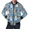 Pattern Print Llama Cactus Mens Bomber Jacket