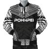 Pohnpei Polynesian Chief Men's Bomber Jacket - Black Version - Bn10 Bomber Jacket