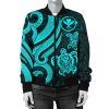 Polynesian Hawaii (Kanaka Maoli) Women Bomber Jacket - Blue Tentacle Turtle - BN11 Bomber Jacket