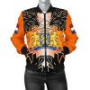 The Netherlands Women's Bomber Jacket - Coat Of Arm With Lion And Tulip Flowers - BN18 Bomber Jacket