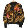Tonga Polynesian Men Bomber Jacket - Gold Plumeria - BN11 Bomber Jacket