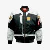 ZAnimeT Bomber Jacket Custom Gundam Black Cosplay Costumes Bomber Jacket